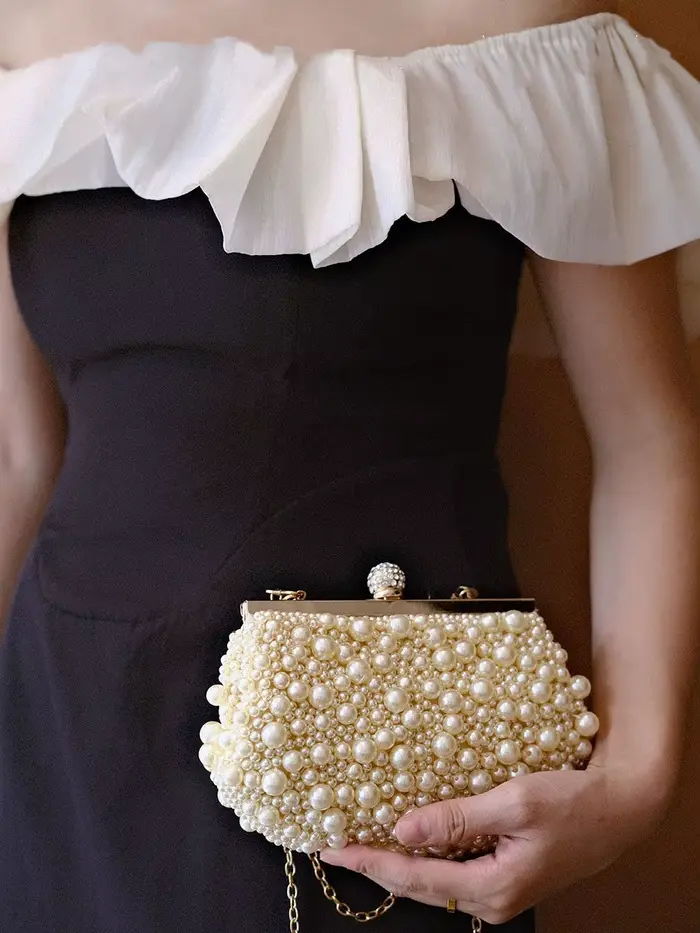Soirée mariage pochette sac à main perle sac robe dîner petit sac
