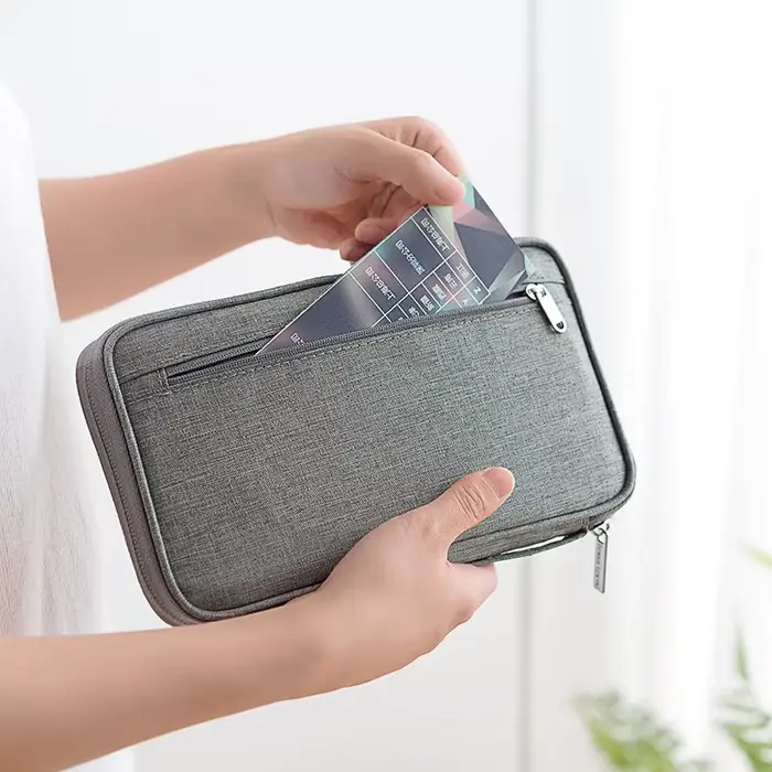 Organisateur de documents de voyage-porte-passeport étanche avec blocage RFID