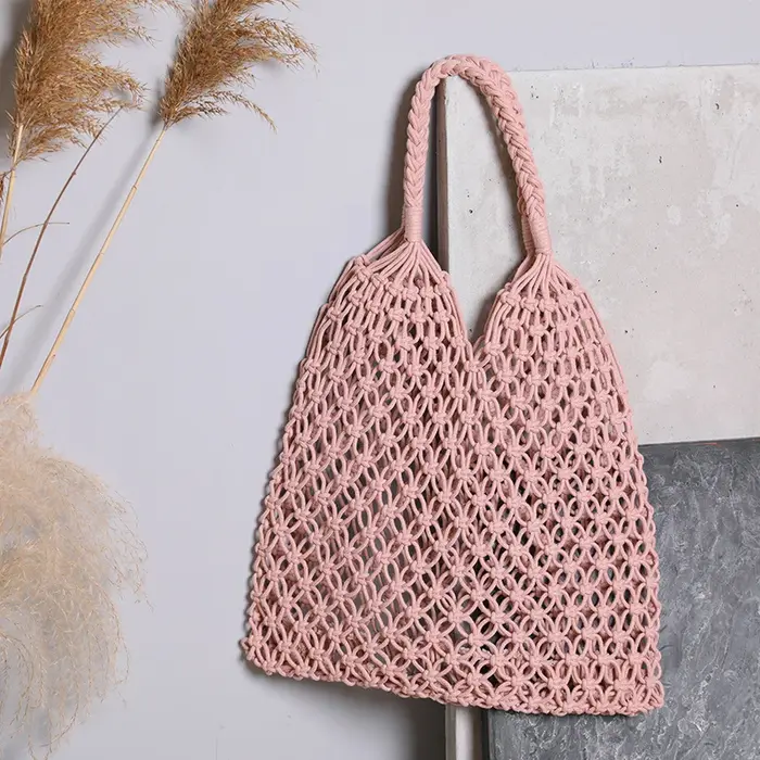 Sac d'été tissé pour femmes, sacs à main tricotés à la main, sac à bandoulière Boho de plage, grand 