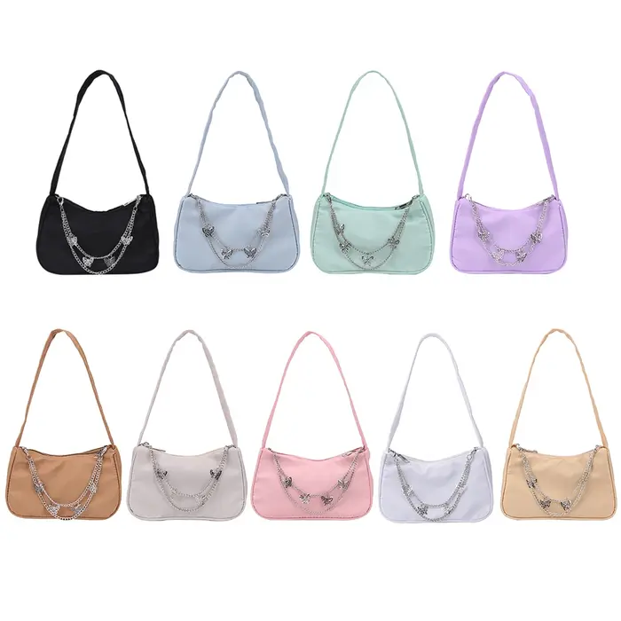 Sacs à main à bandoulière avec chaîne papillon pour femmes