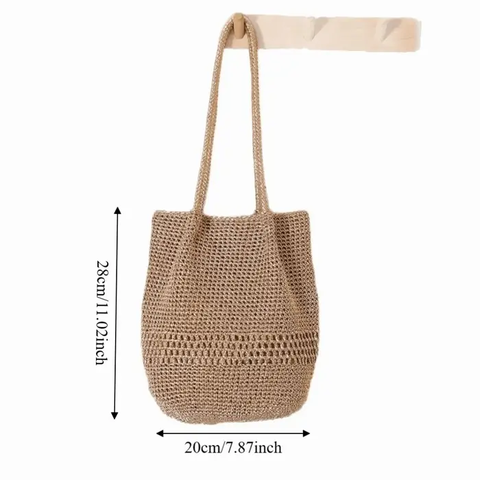 Nouveau sac seau bohème tissé à la main