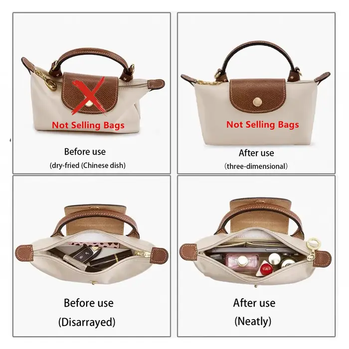 Organisateur de sac pour Longchamp Small Tote Bag Timid