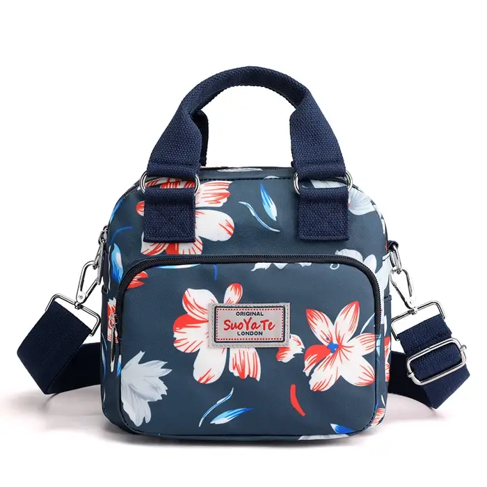 Sac à main en nylon à motif floral pour femmes