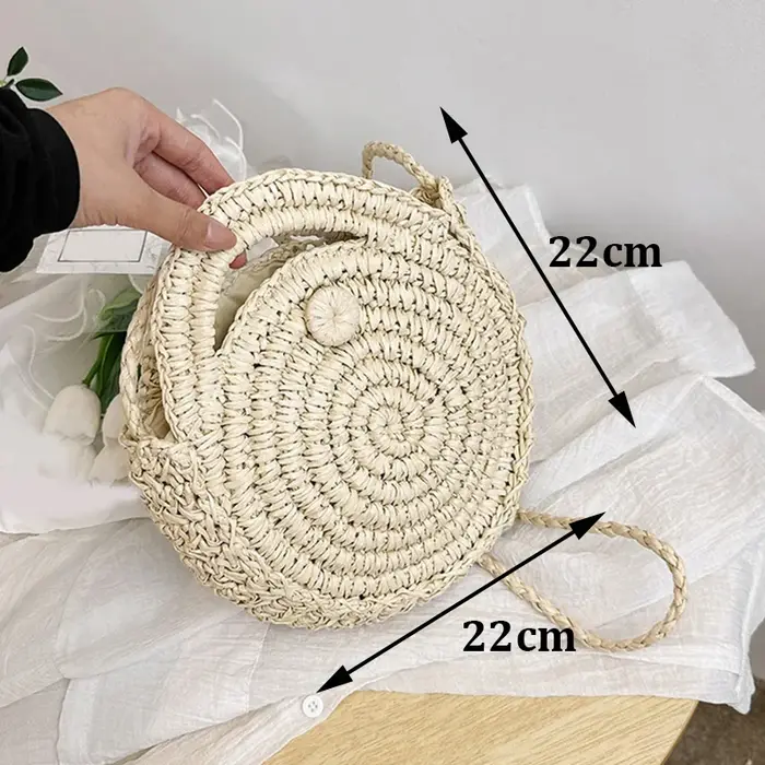 Sac de plage rond en paille