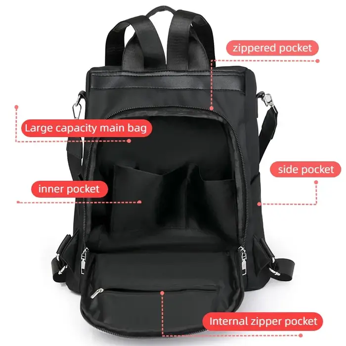 Sac à dos antivol pour femmes - Sac de voyage et de transport tendance avec bandoulière réglable