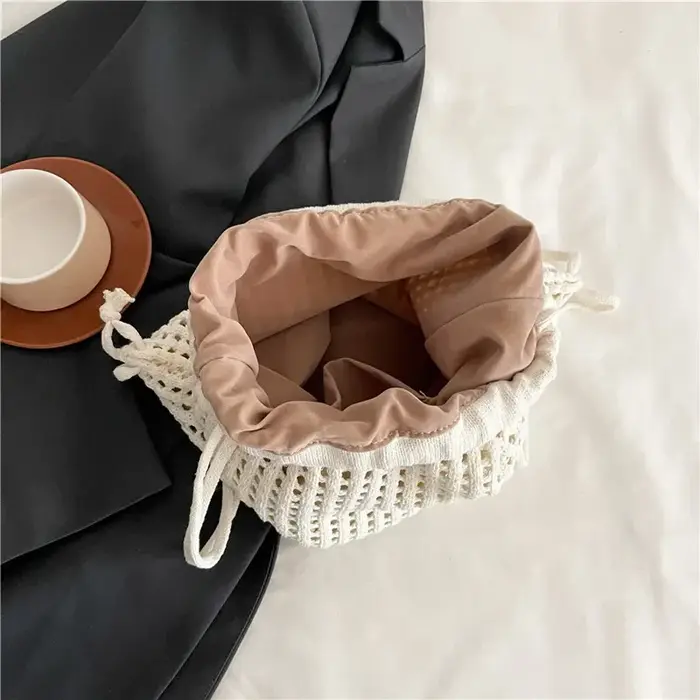 Nouveau 2025 femmes Crochet sac à bandoulière coton lin Boho sac