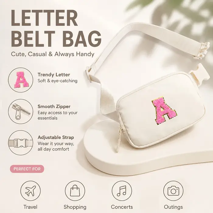 Sac banane initialisé, sac bandoulière pour filles