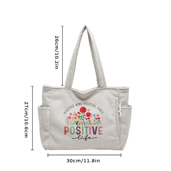 Sac fourre-tout en velours côtelé