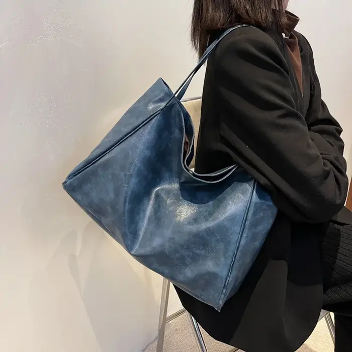 Fourre-tout sac pour femme Style coréen grande capacité sac à bandoulière en cuir souple rétro décontracté sac seau à main 2025 Одноп mga ume сумка
