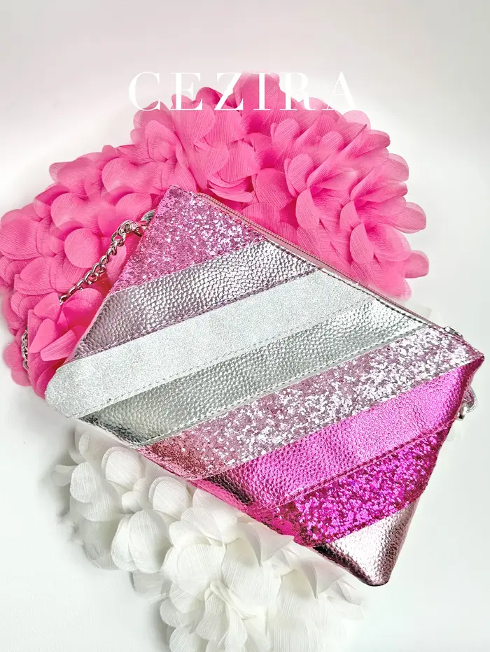 Pochette de luxe en cuir PU métallique Y2K pour femmes