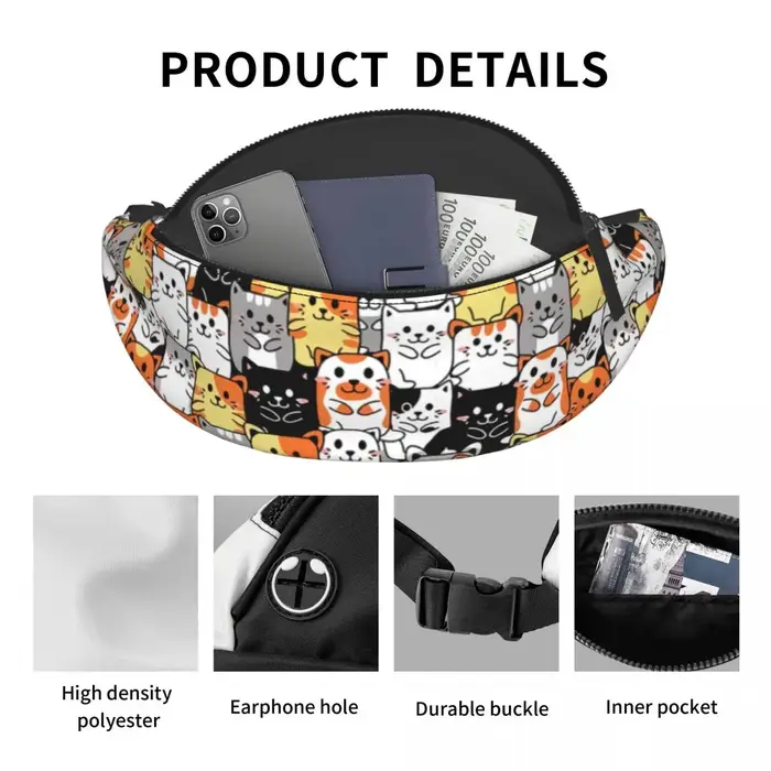 Sac banane à motif de chat de chaton mignon pour hommes et femmes