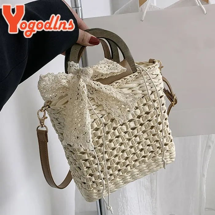 Sac à main en paille tissé à la main pour femmes