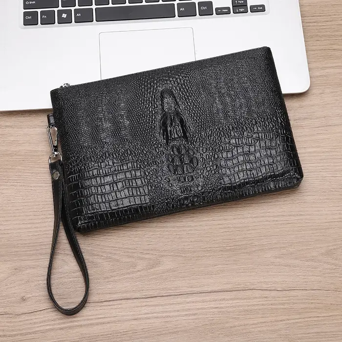 Pochette de jour en cuir PU souple pour homme