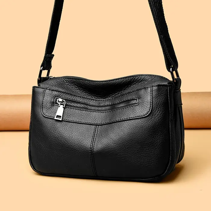 Sac à bandoulière en cuir véritable pour femmes