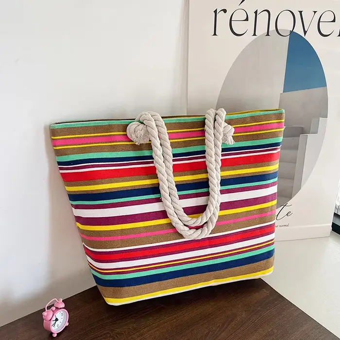 Sac à Main en Toile à Motifs Imprimés pour Femme