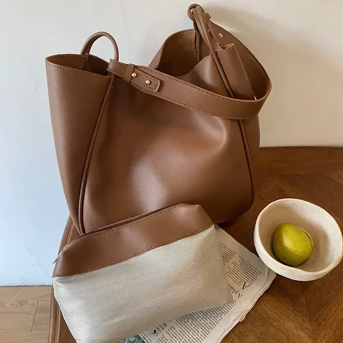 Sac fourre-tout en cuir de grande capacité pour femme