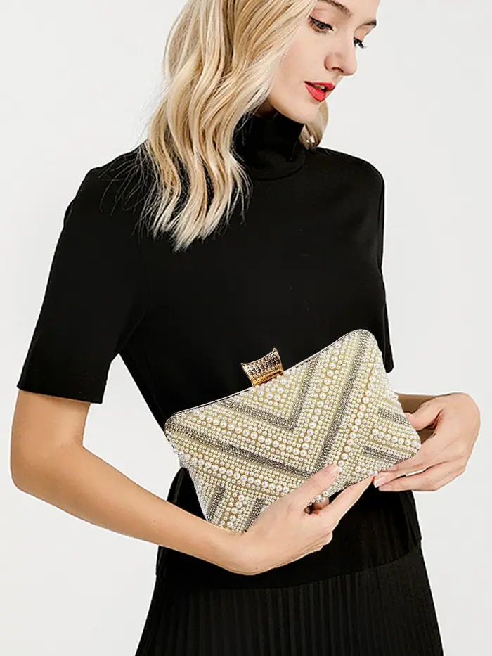 Sac à Main de Luxe Élégant en Perles pour Femme