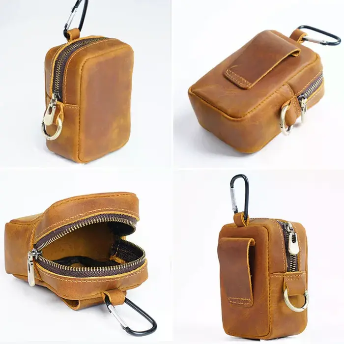 Sac en cuir avec fermeture éclair