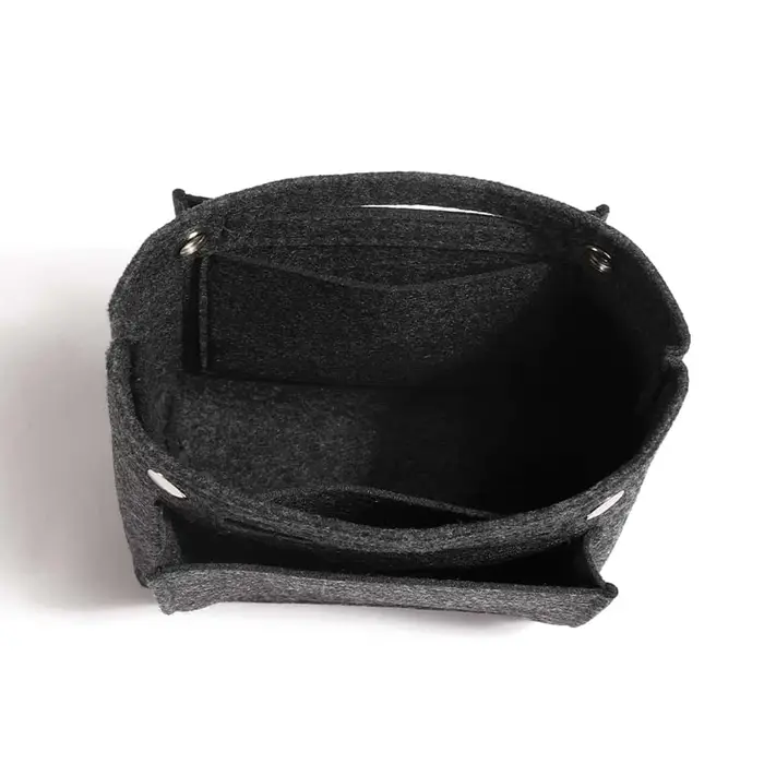 Organisateur de sac à main en feutre ultra-plat avec fermeture à bouton-pression