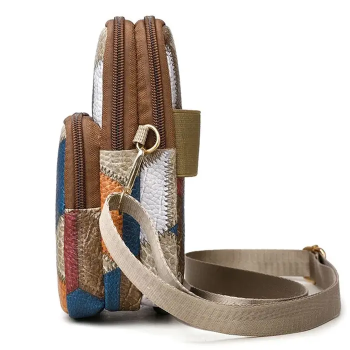Sac à bandoulière Patchwork à motif de diamant pour femmes