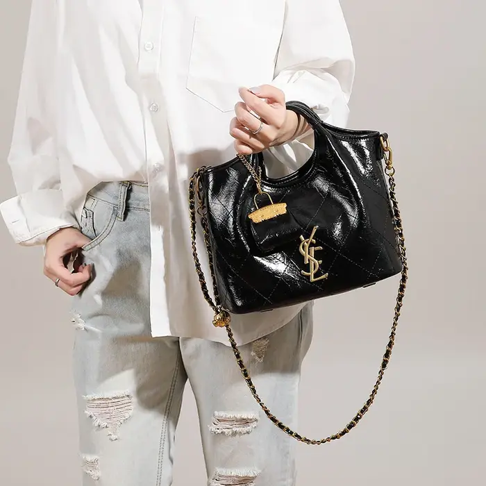 Sac à main Premium avec fil à broder en grille de diamant, sac panier à légumes de grande capacité,
