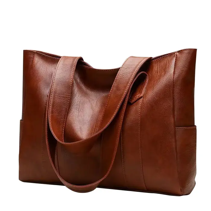 Sac seau en cuir ciré pour femmes
