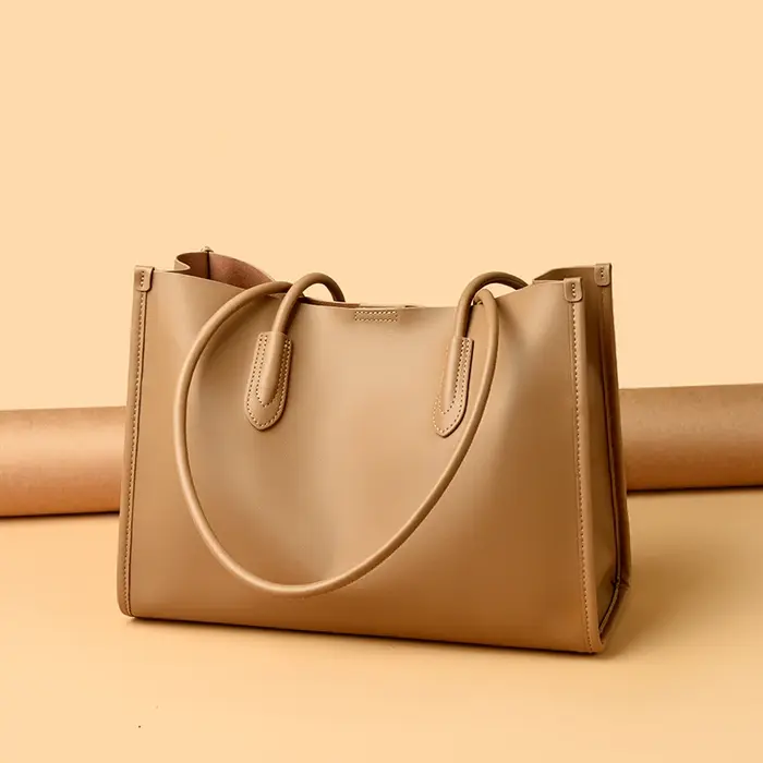 Nouveau Sac à Main Femme Kaki en Cuir Véritable