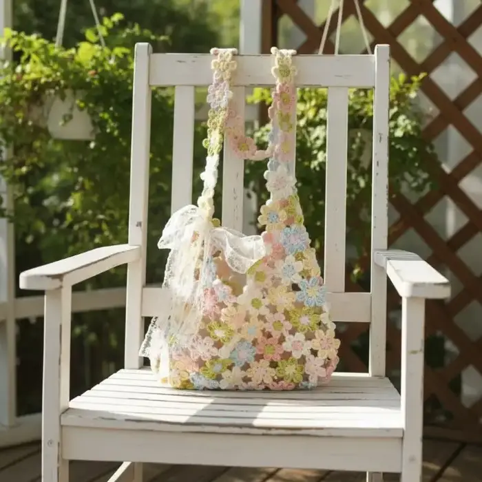 Sac tissé à la main en crochet