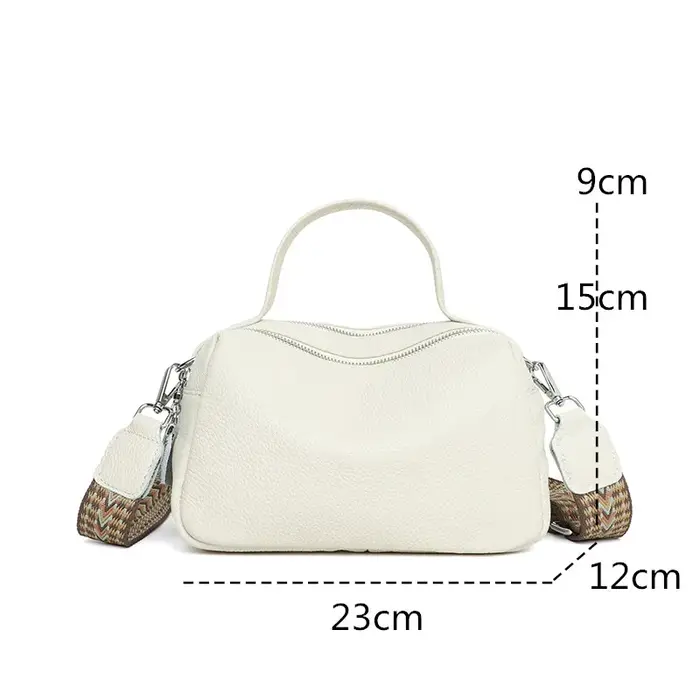 Sac à main en cuir véritable souple pour femme