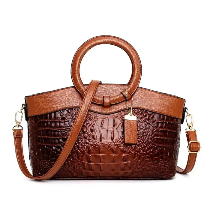 Sacs à main de luxe Femmes Sac Designer Crocodile Femme Sac à main en cuir Dames Vert Fête Fourre-to