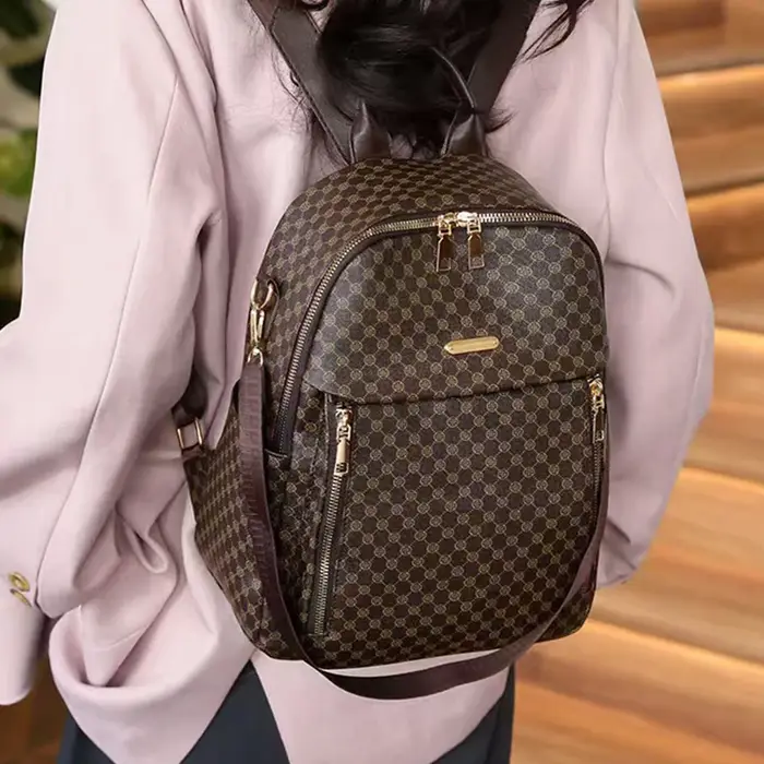 Sac à dos vintage à carreaux pour usage quotidien