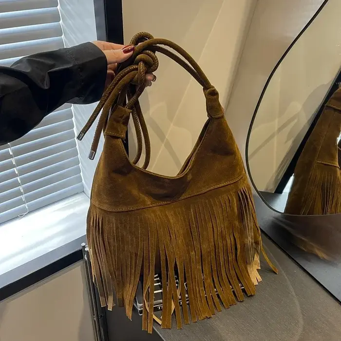 Sacs fourre-tout à compartiment intérieur frangé pour femmes