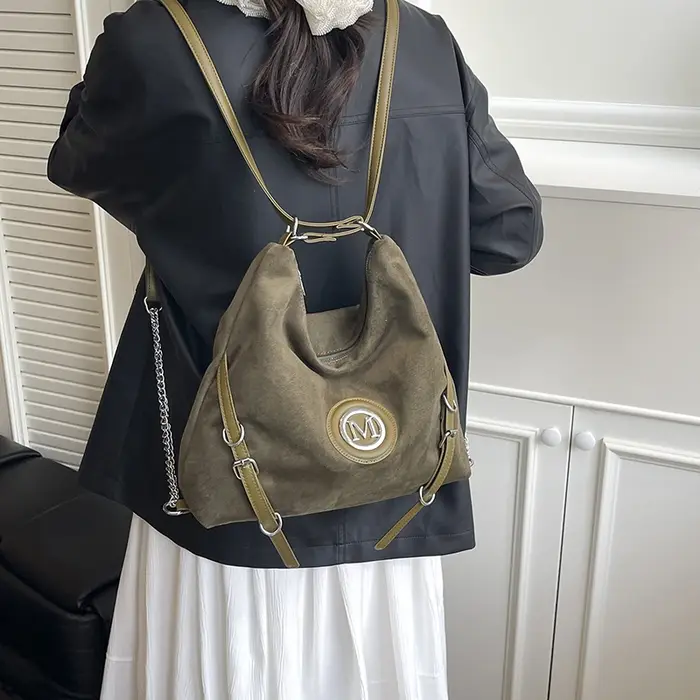 2026 nouvelle tendance sac fourre-tout décontracté Faux daim couleur unie lettre
