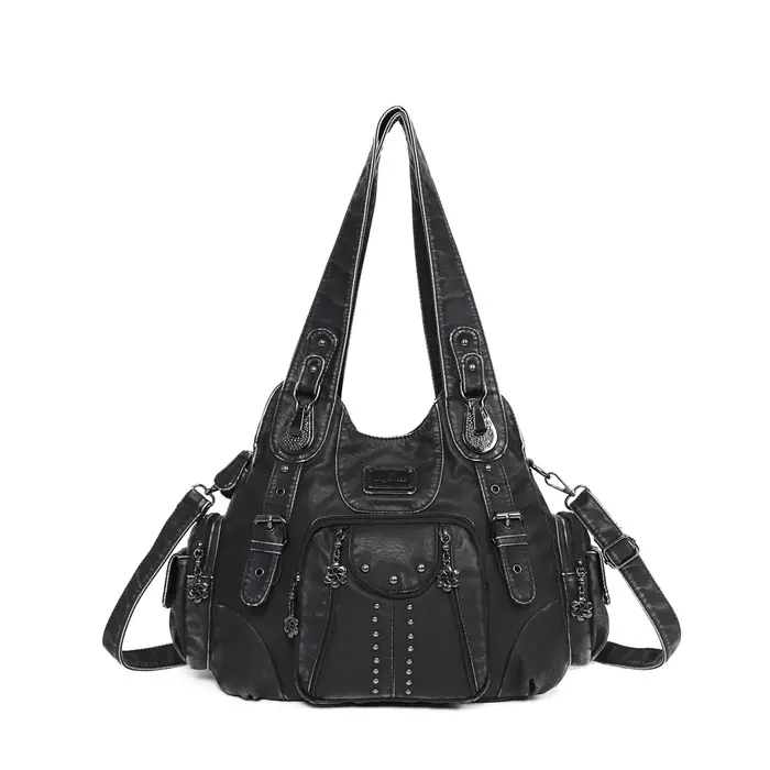 Sacs à main vintage pour femmes, sacs à bandoulière en cuir PU tendance, sacs à main de grande capac