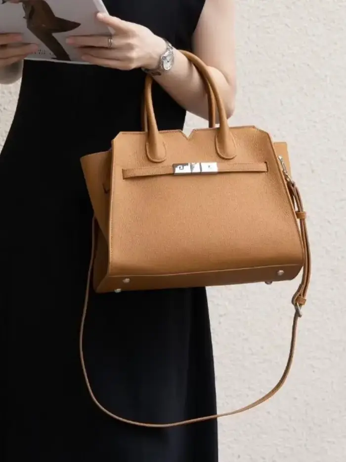 Grand sac à main en cuir de vachette pour femme