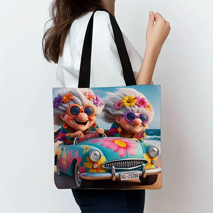 Grand-mère conduite sac à provisions cadeau d'anniversaire pliable mode sac à bandoulière décontracté Portable grands