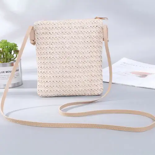 Sac à main carré en rotin pour femmes, nouvelle mode, été, initié par la paille, tissé à la main, pl