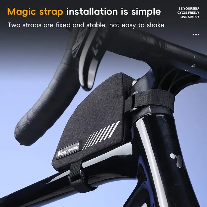 Mini sac triangulaire 0,4 l, sac de cadre de Tube supérieur léger avec bande réfléchissante pour le rangement du cyclisme, accessoire de vélo