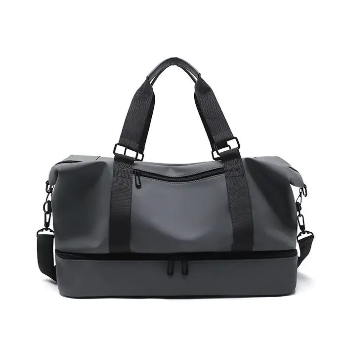Sac de voyage imperméable noir/gris, sac à bagages tendance pour courtes distances pour hommes et fe