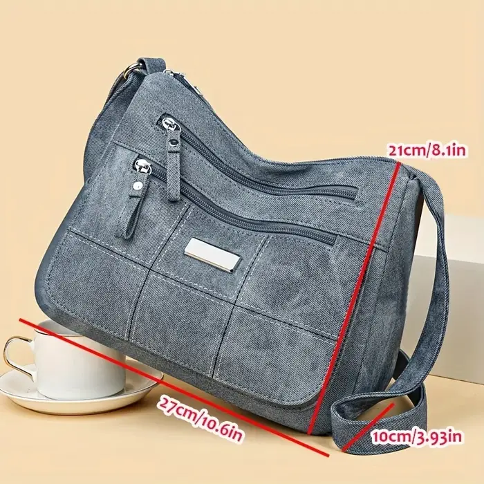 Sac à bandoulière Hobo élégant à motif quadrillé rétro
