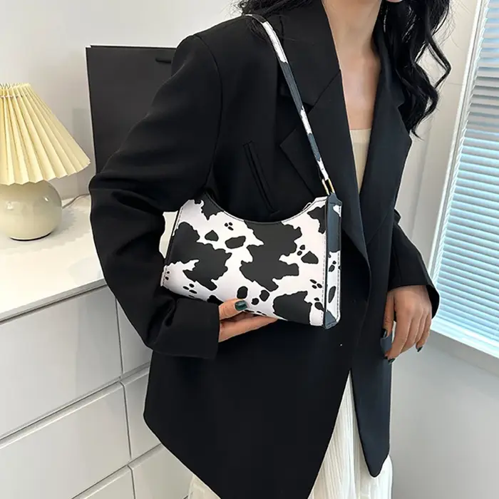 Sac à main en cuir PU imprimé léopard zèbre pour femme, sacs initiés sous les bras, sac à main femme, mode, 03