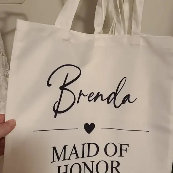 Sac fourre-tout en toile de mariage personnalisé