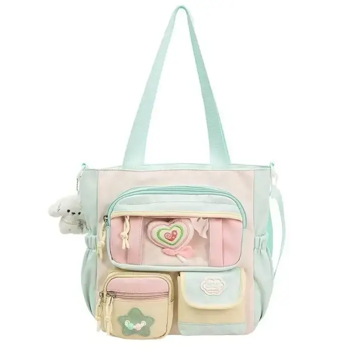 Nouveau doux et mignon fille Ulzzang dessin animé Ita sac Style Preppy grande capacité sac fourre-tout décontracté une épaule sac à bandoulière