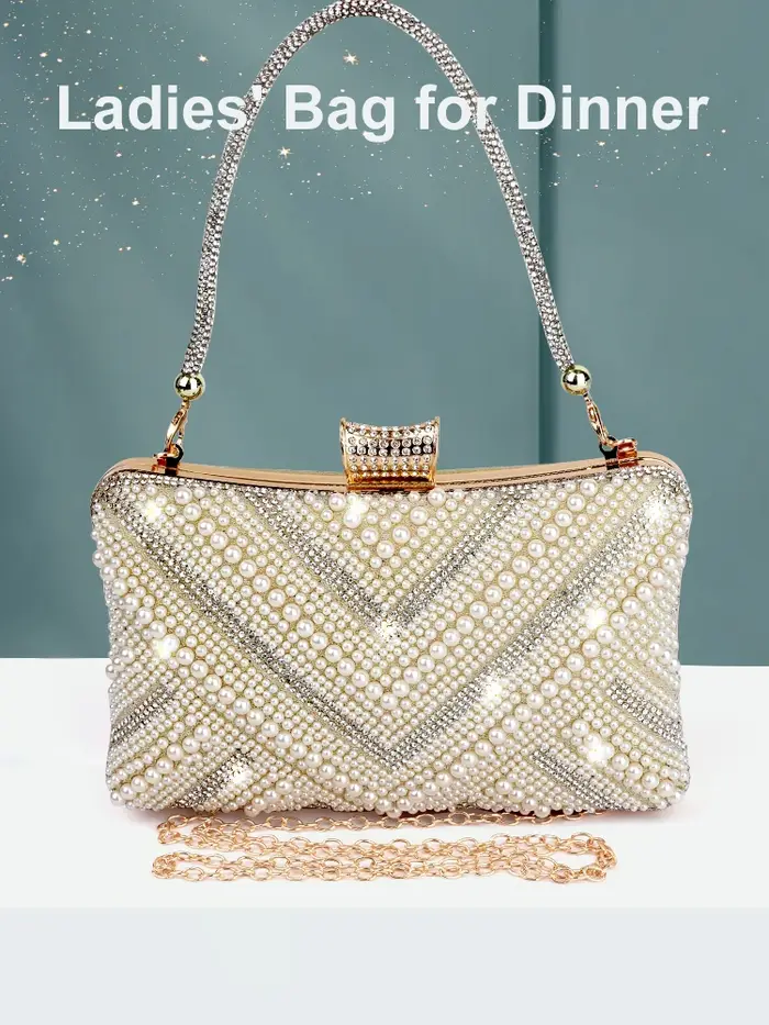 Sac à Main de Luxe Élégant en Perles pour Femme