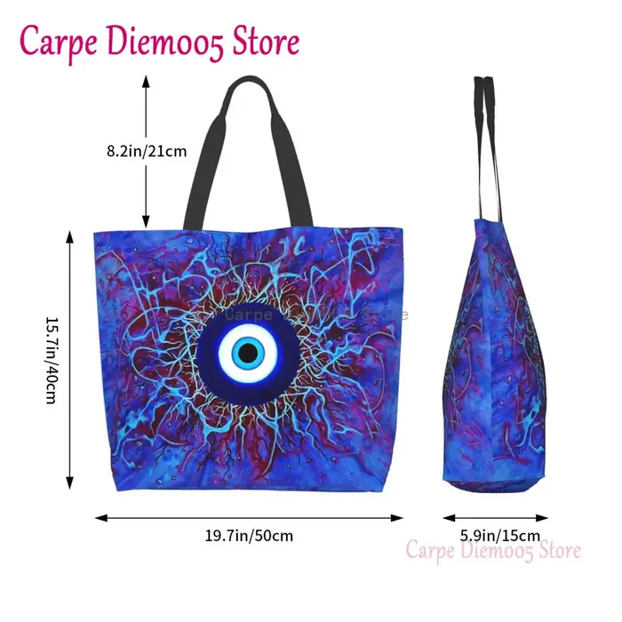 Sac porte-bonheur bleu marine et Aqua Nazar Evil Eye pour femme