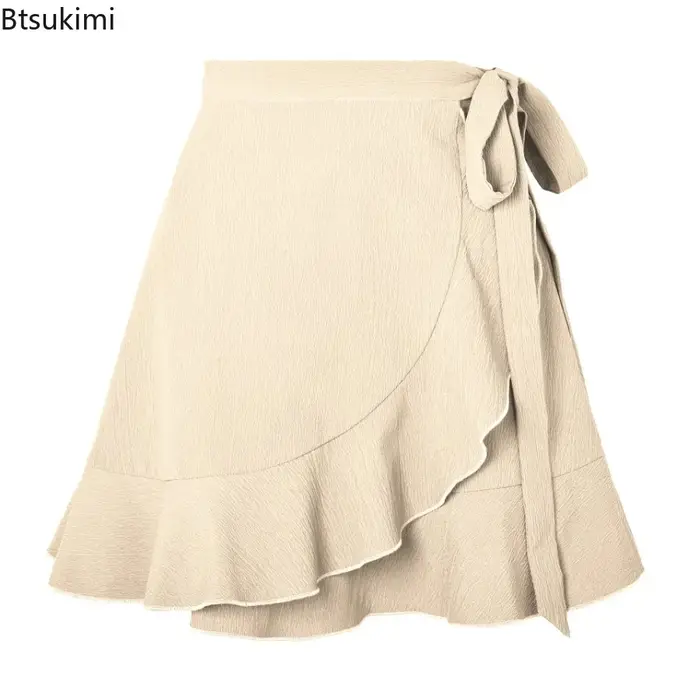 Mini jupe d'été en mousseline de soie pour femmes