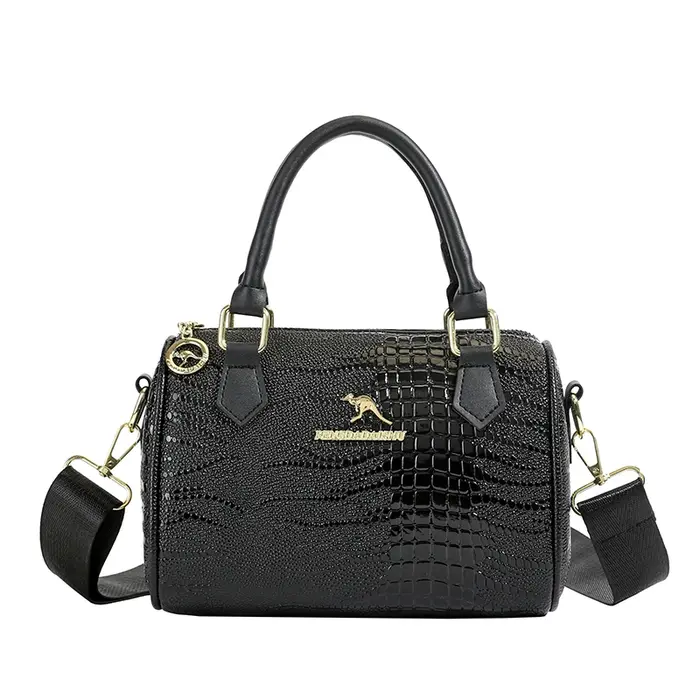 Petit sac à main mode femme sac à bandoulière couleur unie noir