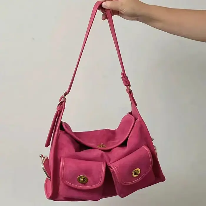 Sac à bandoulière vintage en daim pour femme
