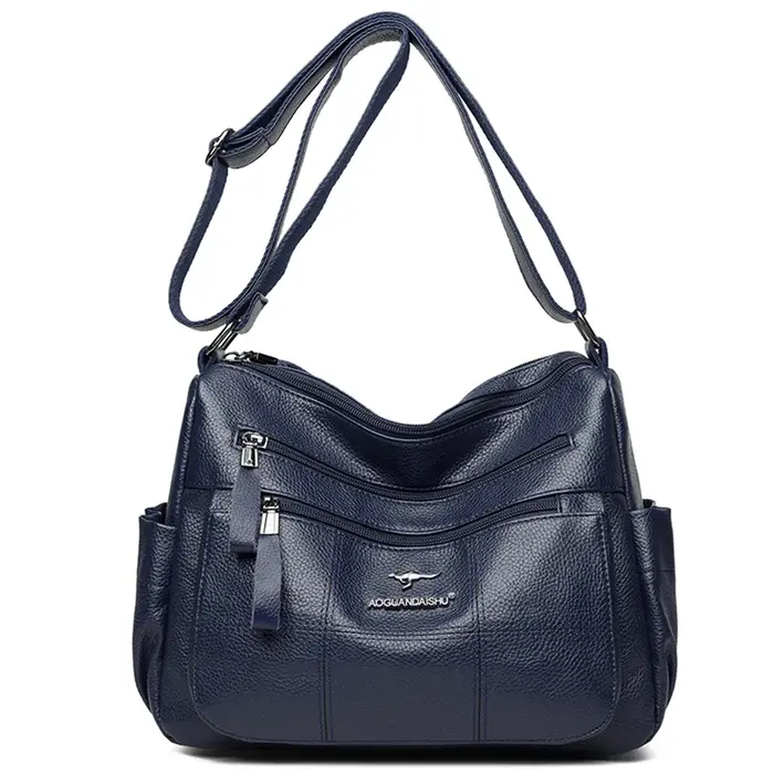 Sacs à bandoulière en cuir souple multi-poches pour femmes, sacs à main classiques lancés, sacs à ma