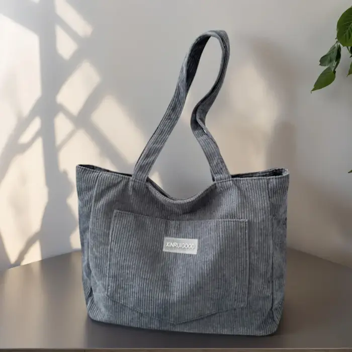 Sac à bandoulière en velours côtelé pour femmes